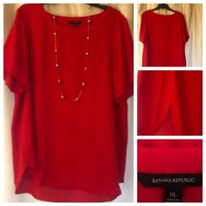 Red Short-sleeve blouse, size XL